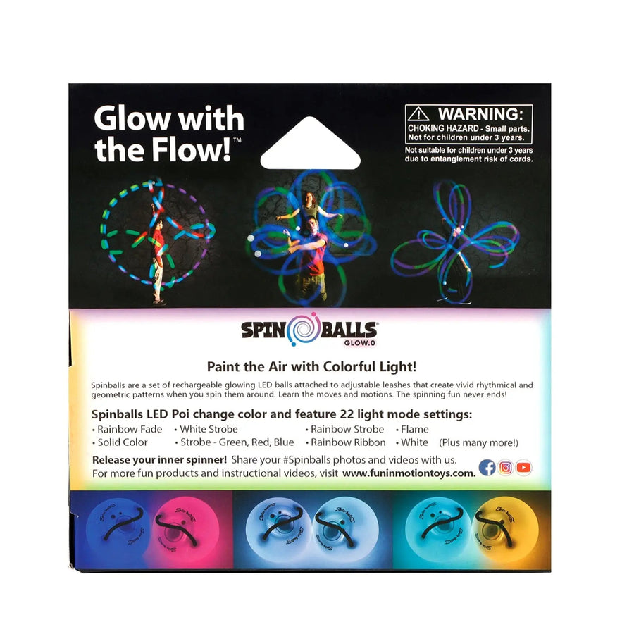 Spinballs Glow. 0 LED Rechargeable Poi Set K1