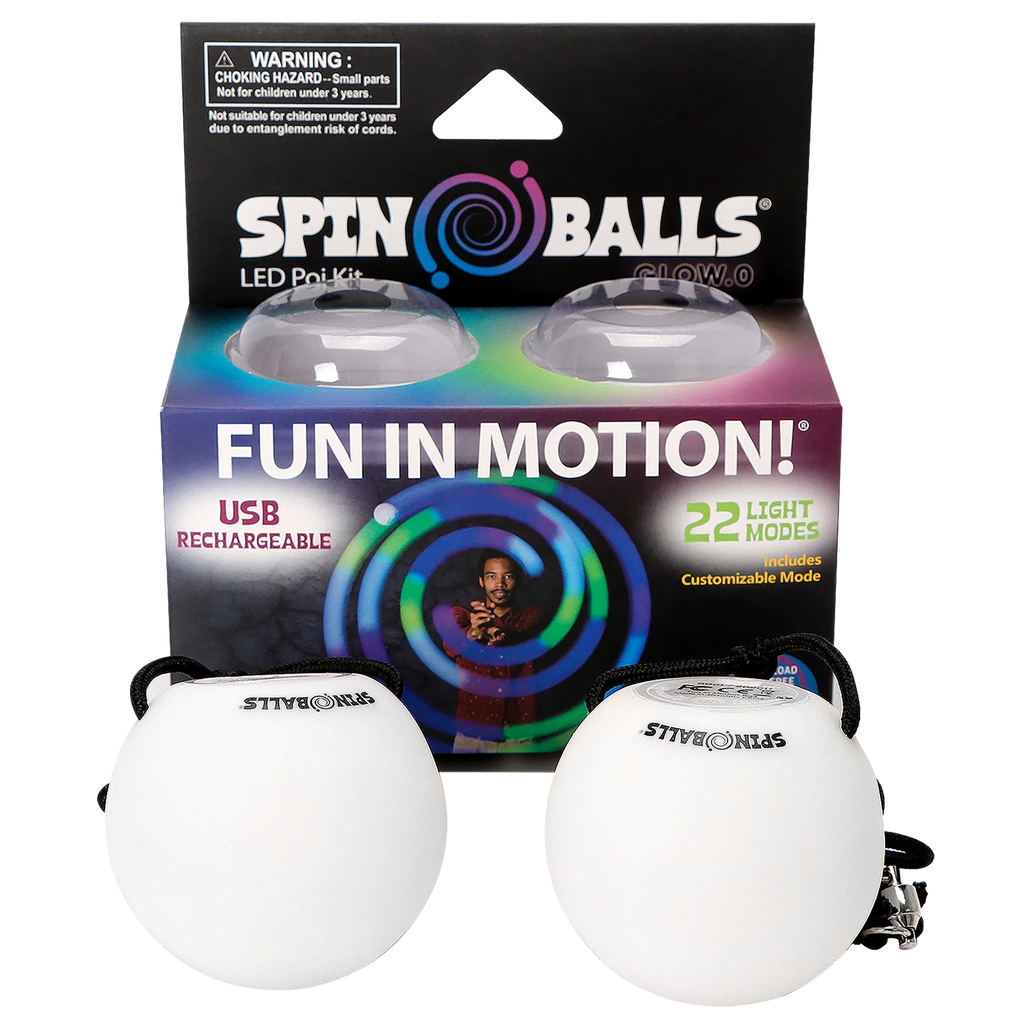 Spinballs Glow. 0 LED Rechargeable Poi Set K1